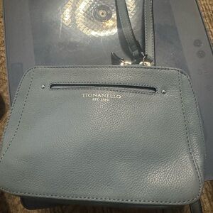 Tignanello Slate Leather Wristlet